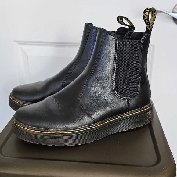 Dr. Martens Shoes - Dr. Martens Dorian Chelsea Boots Black Leather Pull On Women's Size 7 EU 38